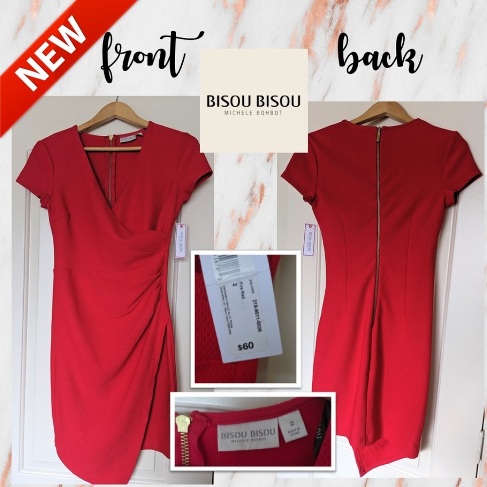 NWT Bisou Bisou Fiery Red Office/Cocktail Dress!